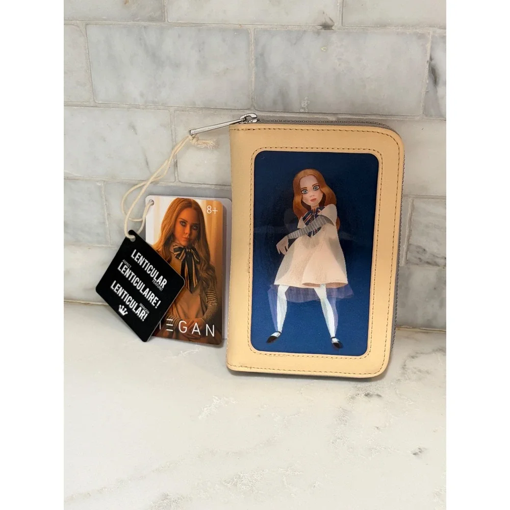 Loungefly M3GAN‎ Cosplay Zip Around Wallet Lenticular Horror Tan MEWA0001 NWT
